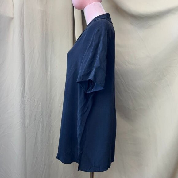 August Max Woman  100% Silk  Black  Button up  Blouse  Size 14W - Picture 3 of 12